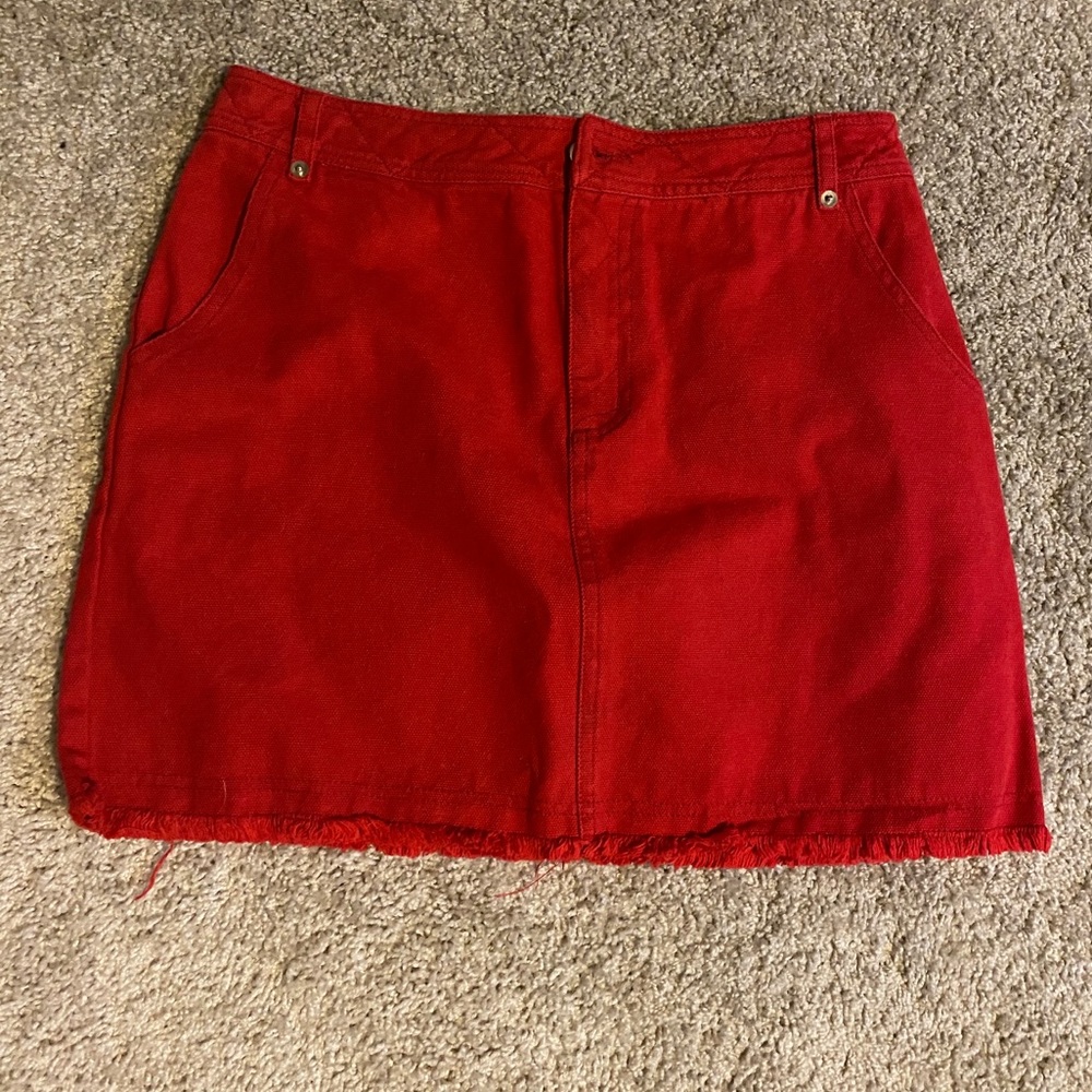 Red mini skirt